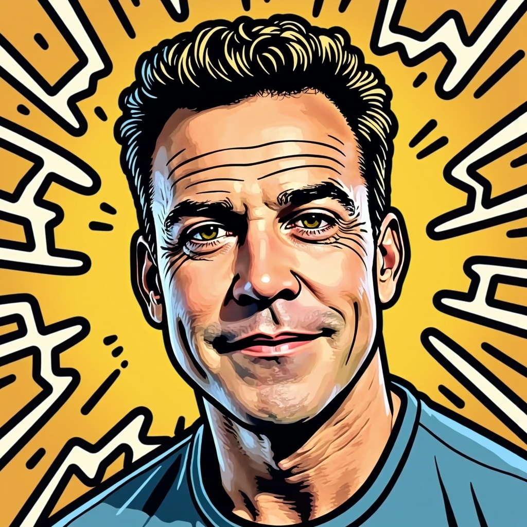 jon407 man, keith haring style, bold lin-FLUX TRAI